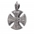 Gerochristo 5416 ~ Solid 18K Gold & Sterling Silver Maltese Cross Pendant
