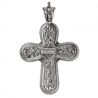Gerochristo 5426N ~ Solid Gold & Silver Medieval Cross Pendant