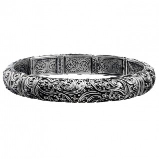 Gerochristo 6042N ~ Sterling Silver Medieval-Byzantine Bangle Bracelet