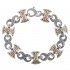 Gerochristo 6215N ~ Solid Gold and Silver Men's Link Bracelet - Double Axe