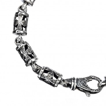 Gerochristo 6221N ~ Sterling Silver Medieval-Byzantine Cross Bracelet