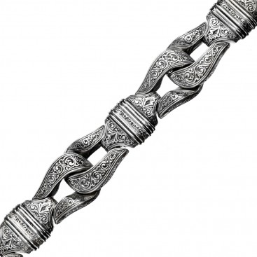 Gerochristo 6223N ~ Sterling Silver Men's Link Bracelet - Minotaur