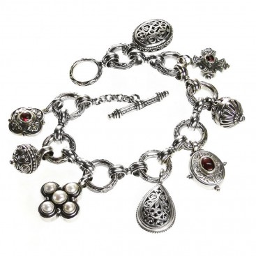 Gerochristo 6340 ~ Sterling Silver - Medieval Byzantine Charm Bracelet