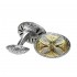Gerochristo 7102 ~ Solid Gold & Silver Medieval Cross Cufflinks