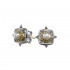 Gerochristo 1087N ~ Solid Gold and Sterling Silver Byzantine Medieval Stud Earrings