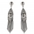 Savati Sterling Silver Byzantine Dangle Fringed Earrings