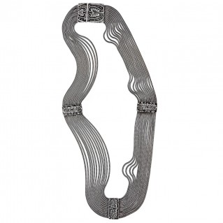 Savati Sterling Silver Byzantine Multi-Chain Ornate Necklace