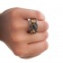 Savati Solid Gold & Sterling Silver Multi Stone Byzantine Band Ring