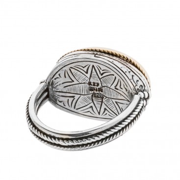 Savati 22K Solid Gold & Silver Ancient Minoan Ritual Signet Ring