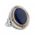 Savati 22K Solid Gold & Silver Cocktail Ring with Lapis Lazuli