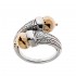 Savati Solid Gold & Sterling Silver Byzantine Bypass Wrap Ring