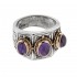 Savati Solid Gold and Sterling Silver Multi Stone Byzantine Band Ring