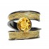 Polemis 607 - Sterling and Gold Plated Silver Ring with Gemstone