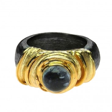 Polemis BP2 - Sterling and Gold Plated Silver Ring with Tourmaline