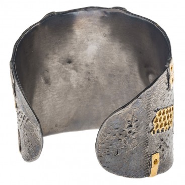 Polemis 501 ~ Sterling Silver Cuff Bracelet with Gemstones