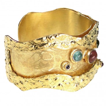 Polemis L44 ~ Gold Plated Sterling Silver Bracelet with Gemstones