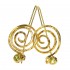 Polemis 173 ~ Gold Plated Silver Large Spiral Earrings with Stone