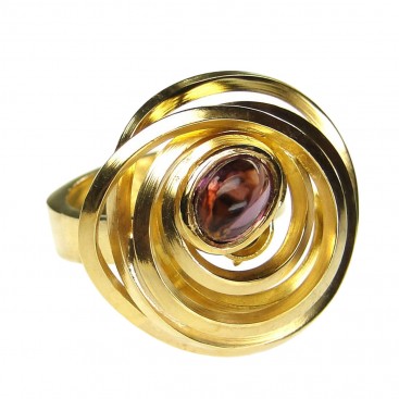 Polemis L172 - Gold Plated Sterling Silver Large Ring