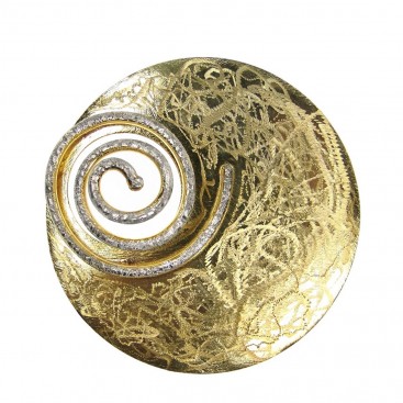 Polemis 174 ~ Sterling & Gold Plated Silver Spiral Pendant
