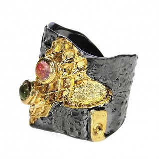 Polemis L32 - Sterling & Gold Plated Silver Large Ring