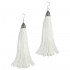 The Fringes ~ Sterling Silver & Rayon Earrings - The Pure White
