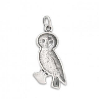 Goddess Athena's Wise Little Owl ~ Sterling Silver Pendant - C
