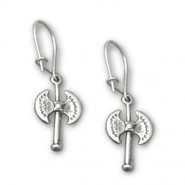 Minoan Labrys-Double Axe ~ Sterling Silver Earrings with Hook