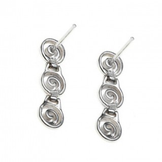 Spirals ~ Sterling Silver Drop Earrings