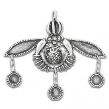 Minoan Malia Bees ~ Sterling Silver Pendant - XL