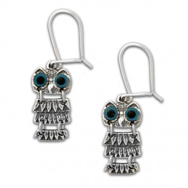 Goddess Athena's Wise Little Owl ~ Sterling Silver Pierced Earrings