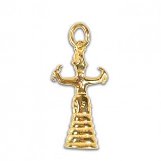 Goddess with Snakes ~ Silver /24K Gold Plated Pendant