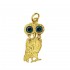 Goddess Athena's Wise Little Owl ~ Sterling Silver 24K/ Gold Plated Pendant - AB