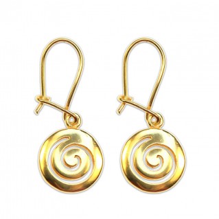 Spiral ~ Sterling Silver 24K/ Gold Plated Pierced Earrings