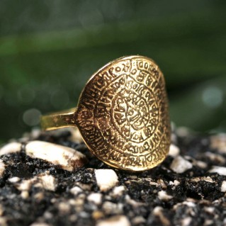 Minoan Phaistos Disk - Silver 24K/ Gold Plated Ring