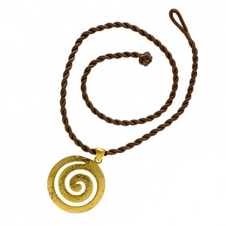 Large Spiral ~ Sterling Silver 24K/ Gold Plated Pendant with Choker