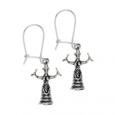 Goddess with Snakes ~ Sterling Silver Pierced Earrings