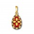 Egg Pendant with Cross ~ 14K Solid Gold and Hot Enamel ~ B/Small