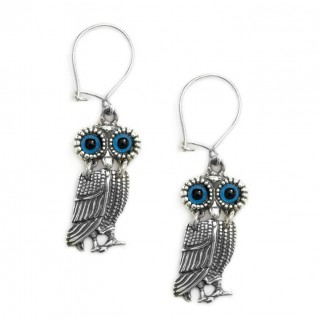 Goddess Athena's Wise Little Owl ~ Sterling Silver Earrings- A
