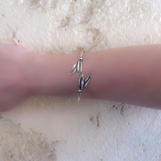 Olive Leaf ~ Sterling Silver Cuff Bracelet