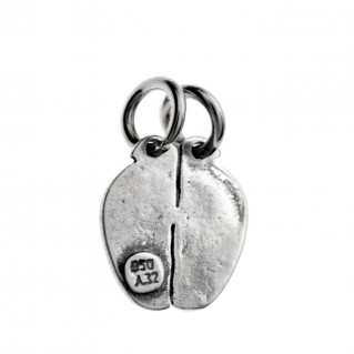 Adam & Eve in Forbidden Apple ~ Sterling Silver Small Split Pendant-Charm
