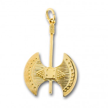 Minoan Double Axe - 14K Solid Gold Pendant B/Large