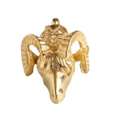 Ram's Head ~ Gold Plated Sterling Silver Large Pendant