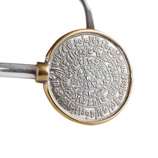 Minoan Phaistos Disk - Sterling Silver Two-Tone Torc Necklace