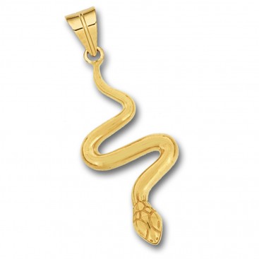 Snake-Serpent - 14K Solid Gold Pendant B/XLarge