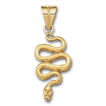 Snake-Serpent - 14K Solid Gold Pendant A/Large