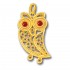 Wise Little Owl ~ 14K Solid Gold and Enamel Filigree Pendant - A/L