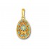 Ornate Rosette Filigree Egg Pendant ~ 14K Solid Gold and Hot Enamel A/Small