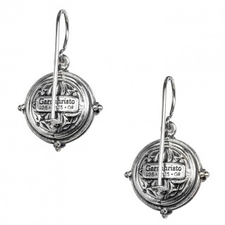 Gerochristo P1338N ~ Sterling Silver & Stones Medieval-Byzantine Drop Earrings
