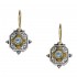 Gerochristo 1013N ~ Solid Gold & Sterling Silver - Medieval Byzantine Drop Earrings