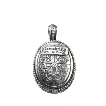 Gerochristo P1245N ~ Sterling Silver & Zircon Medieval-Byzantine Charm Pendant